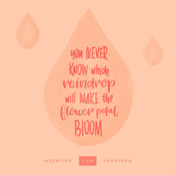 you never know what rain drop will make the flower pedal bloom