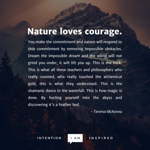 Nature loves courage quote